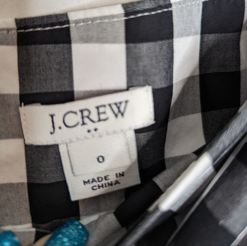 J. Crew Black and White Plaid Tie Waist Midi Skirt - Picture 16 of 16